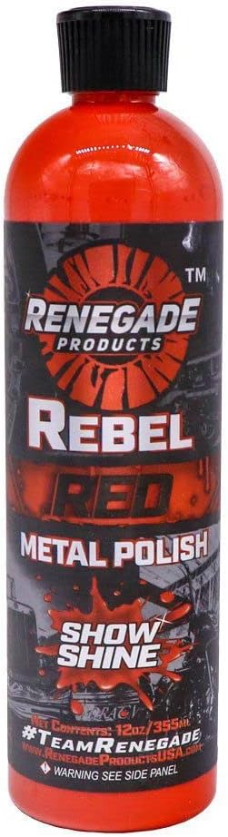 12 Oz Renegade Products Rebel Red Metal Polish Bottle | Aluminum Stainless Steel Chrome Aggressive Metal Restore