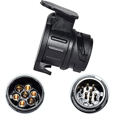 RED WOLF 13 to 7 Pin Plug Trailer Adapter for Caravan Trailer Semitrailer Commercial Vehicle Towing Bar Socket Plastics Trailer Plug 12V Cover