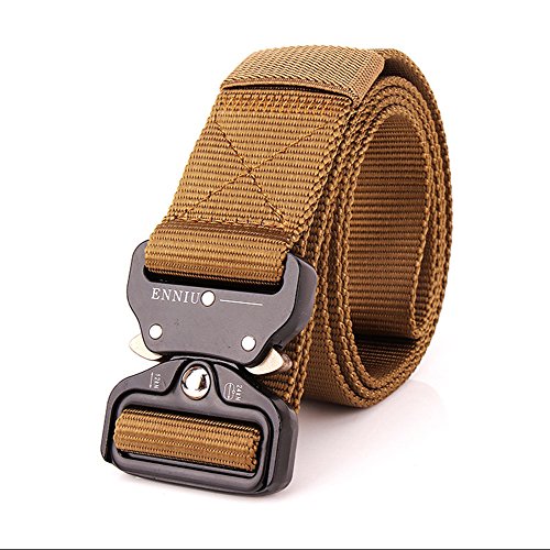 OWIKAR Cinturón de cintura táctico para hombre ajustable Cintura de nylon militar con hebilla de metal Equipo de combate Entrenamiento del ejército Cinturón resistente para la caza al aire libre