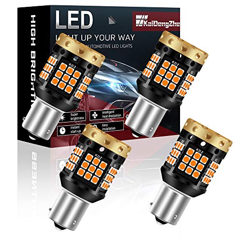 KaiDengZhe 1156 BAU15S PY21W Amber LED Richtingaanwijzers Gloeilampen 45 LED 3030 SMD Ingebouwde Canbus Foutloze Anti-hyperflits voor auto Richtingaanwijzers voor en Achter (pak van 4)