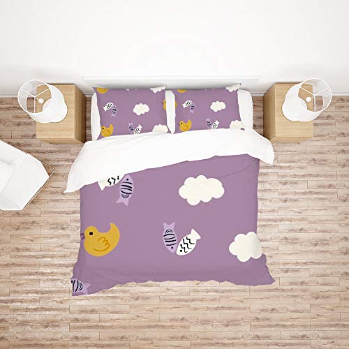 Housse de couette polyester infroissable et facile à laver 3 pcs - 3