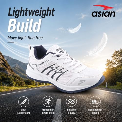 Image of ASIAN Wonder-21 Men's Running Shoes | Lace-Up Shoes with Lightweight Mesh Upper | Cushioned Comfort & Durable Grip for Daily Use