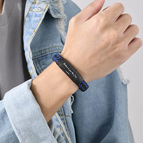 Vnox Inspirational Gifts For Men | Believe In You Like I Do Mantra Customized Bracelets For Men | Mens Leather Bracelet Encouragement Motivational Christmas Birthday Gifts For Young Men Gift Ideas #TOP2