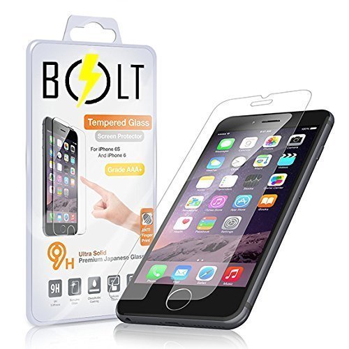 Bolt Tech iPhone 6 Screen Protector, Bolt Tempered Glass 0.2mm Ballistic Glass, iPhone 6/6s Glass Screen Newest Model 4.7 Maximum Screen Protection