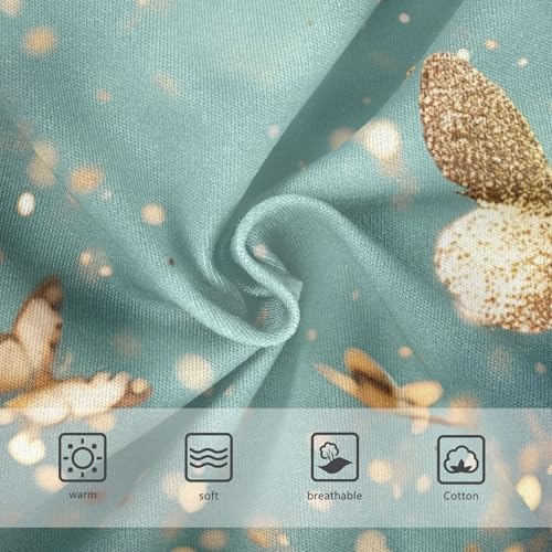 Teal White Golden Glitter Girl Panties Cute Toddlers Underwear Floral Cotton Animals Briefs Girls Undies 2t3