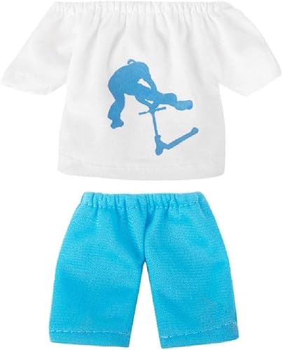 Mini conjunto de ropa para dedos con pantalones de dedo, camiseta, patineta, herramientas de accesorios de atuendo para niños, juego de juguete,
