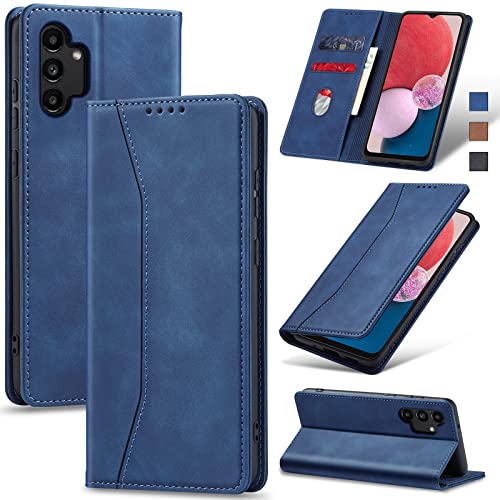Image of Jasonyu Flip Wallet Case for Samsung Galaxy A13 5G /4G /A04s,Blue