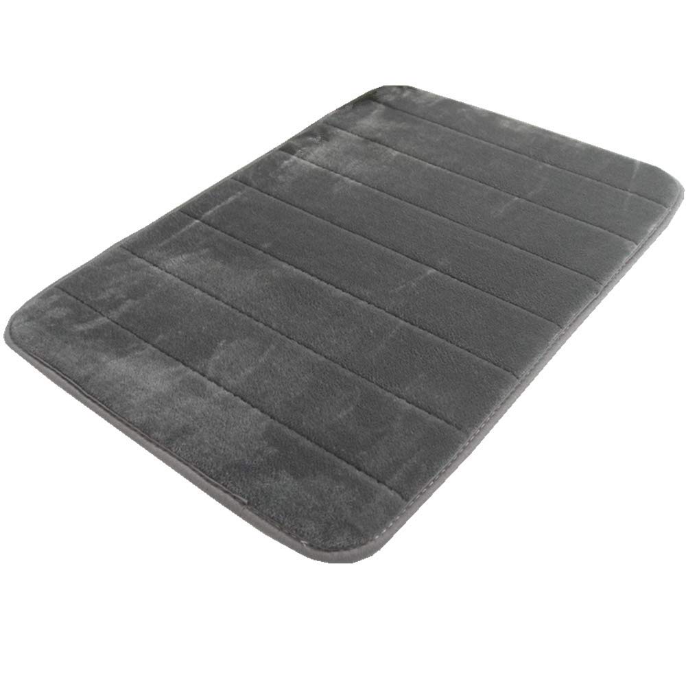 LiGG Bathroom Mat Non Slip Bath Mat Memory Foam Bathroom Carpet, Microfiber, Rectangle, Absorbent, Easy to clean, Dark gray, 50 x 90 cm