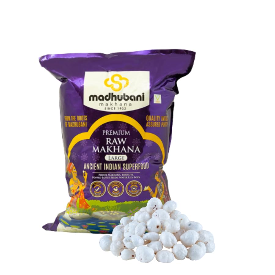 Madhubani Makhana | Premium Raw Plain Phool Makhana | Large Size | Fox Nuts | Lotus Seeds | VEGAN | Plant Based | Gluten Free | High in Calcium, Protein & Fiber | Pack of 2 (250 gm x 2) (B0BTHXG2MX) Amazon Price History, Amazon Price Tracker