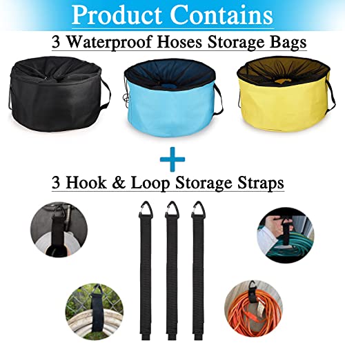 Image of UBeesize 3-Pack Waterproof RV Hose Storage Bag, RV Camper Accessories,RV Storage and Organization for Fresh /Black Water Hoses and Electrical Cords (with Side Pockets and 3 Storage Straps)