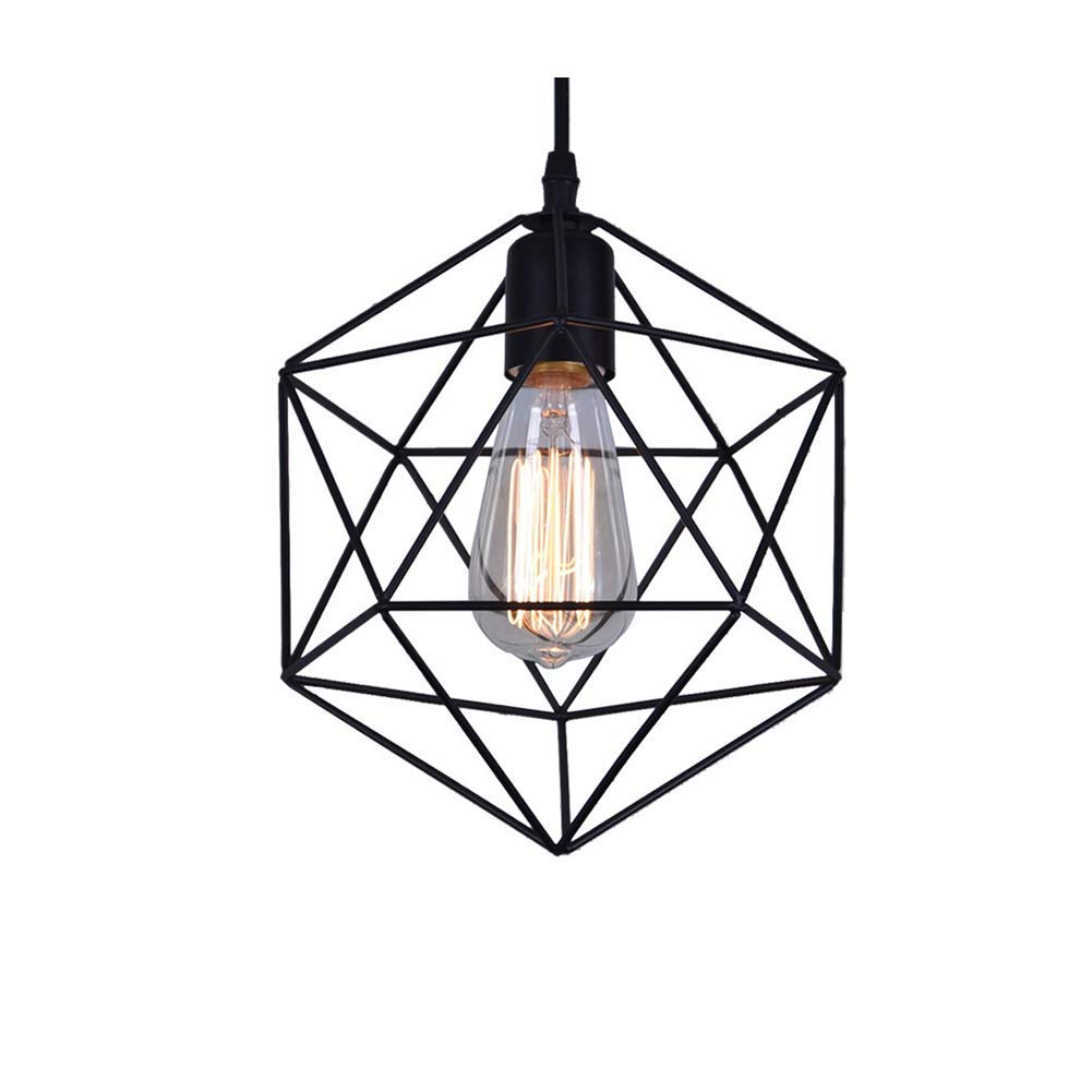 Lámpara Colgante de Pasillo estilo industrial en negro con casquillo E27 para cocina y barra