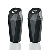 Vista 6 de Basurero para automóvil con tapa, diseño de mini diamante, papelera portátil y automática para automóvil, oficina, hogar, cocina (2, negro)
