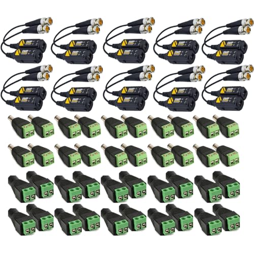 Lista de Cctv 212 los 5 mejores. 38 Balun 10 par Transceptor con conectores Cctv Video 4k 8 Megapixeles 4 En 1