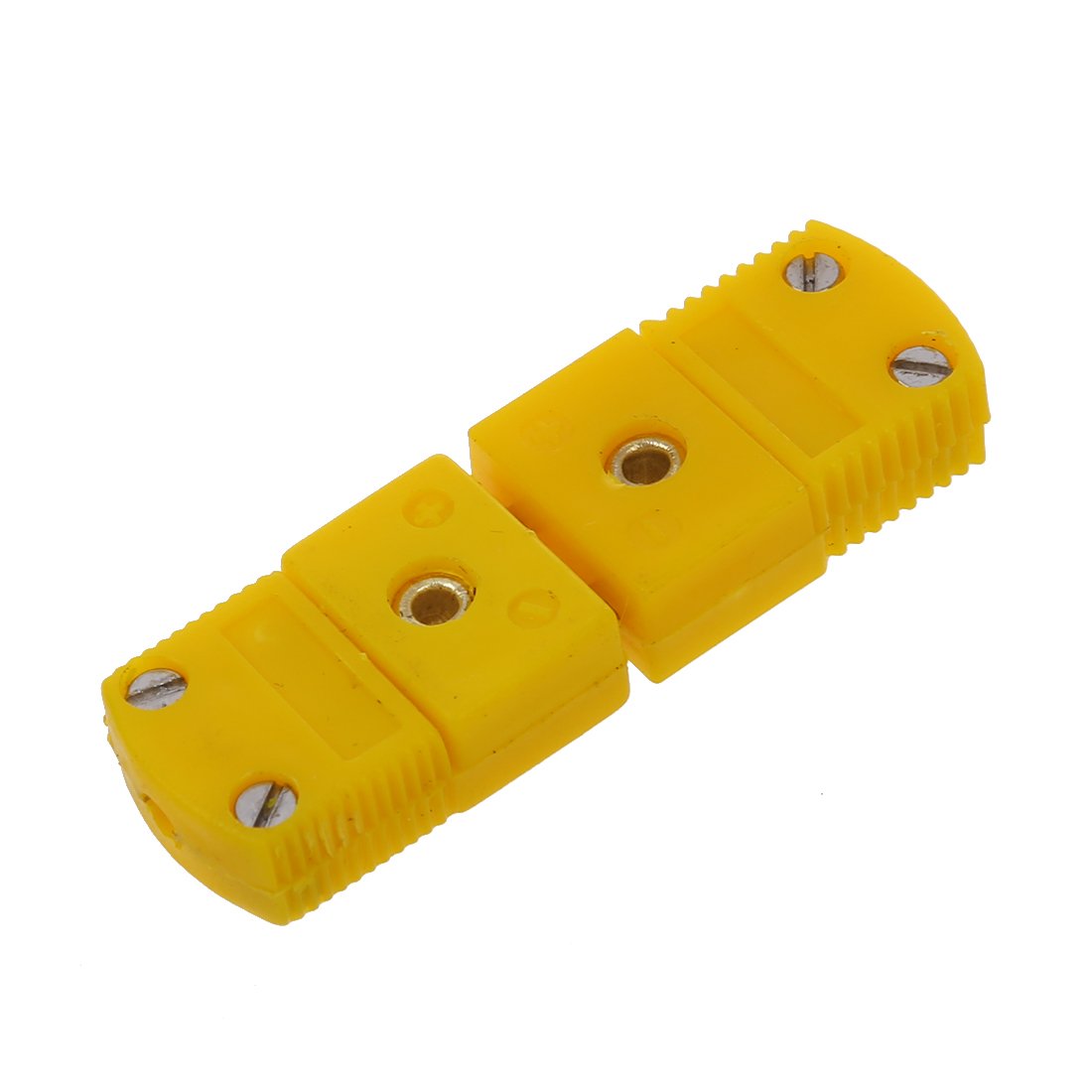 Pasuihcay Yellow Plastic Shell K Type Thermocouple Plug Socket Connector Set, Yellow, Silver