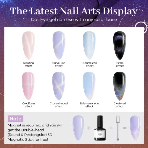 Modelones 35 Pcs Color Changing Cat Eye Gel Nail Polish Kit With U V Light 48W Nail Lamp 12 Colors Gel Polish Kit Gel Base&Top Coat/Nail Art Glitters/Stripping Tapes/Gems/Manicure Tools Salon St. Patrick's Day #TOP7