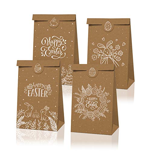 GGSELL Sacolas de lembrancinhas de festa de Páscoa, sacolas de presente com design de feliz páscoa e