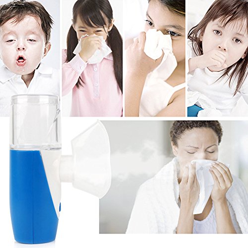 LAB OUTLET Mini Portable Ultrasonic Nebulizer USB Rechargeable Mesh Nebulizer Humidifier(Blue)