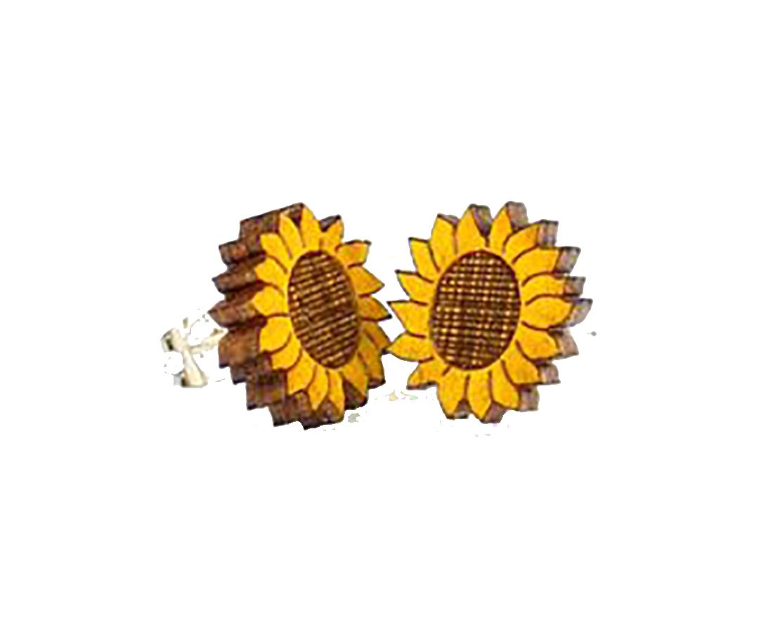Green Tree JewelryGreen Tree Jewelry "Sunflower" Stud Earrings - Laser Cut from Sustainably Harvested Wood