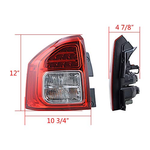 Anzio 1X Left Tail Light Lamp Driver Side Lh Hand Brake Stop Compatible With 2011-2014 Jeep Compass #TOP3