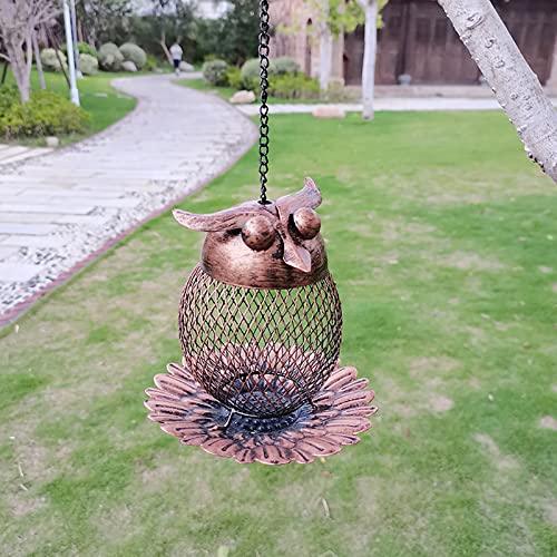 Suet Holders For Birds Vintage Wild Bird Feeders Squirrel Proof For Ourside Hanging Cute Metal Owl Shaped Bird Yard Garden Decor Stained Glass Hummingbird Window Hangings #TOP6