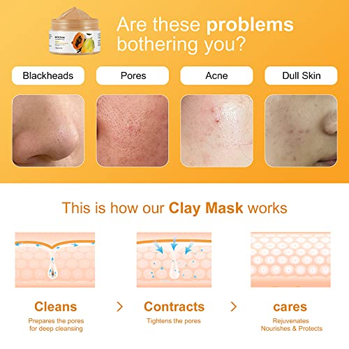 Pawpaw Clay Mask For Face, Dead Sea Mud Mask Detox Clay Mask Face Clay Mask For Deep Cleansing - Face Mud Mask Skin Care For Acne Blackheads Pores, Natural Healing Clay Mask #TOP5