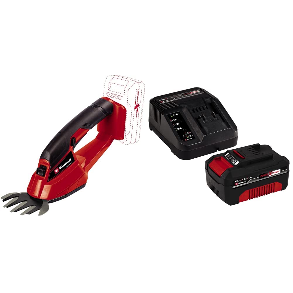 Einhell Forbici a batteria GE-CG 18/1 Li-Solo Power X-Change (18V, largh.taglio 100 mm, incl. lama tagliaerba, incl. batteria e caricabatteria)