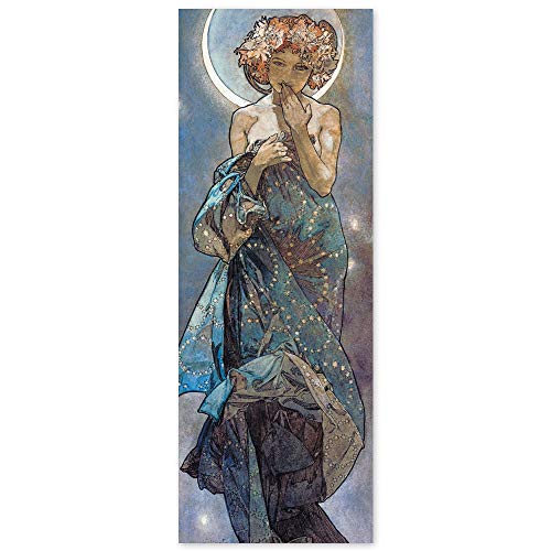 JUNIWORDS Poster, Alfons Maria Mucha, Sterne, Der Mond, 30 x 82 cm