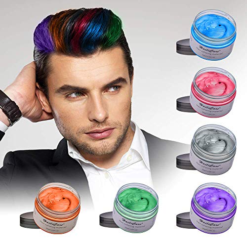 HailiCare Unisex Temporary Hair Dye Wax, Fashion DIY Hair Color Wax for Adults Kids & Children, Perfect for Party, Cosplay (6 Colors)