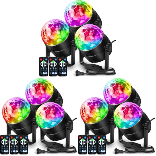 Image of NEQUARE Disco Ball DJ Party Lights Sound Activated with Remote Control Strobe Lamp 7 Modes Stage Light for Home Room Dance Parties Karaoke Halloween Christmas Birthday Decorations[9-Pack]