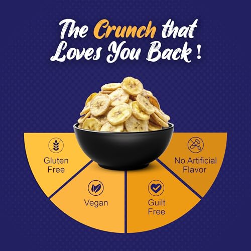 Image of Evolve Kerala Banana Chips Healthy Snacks for Kids, Adults | Gluten-Free, No Sugar or Colors, Vacuum Fried | Ideal for Weight Loss -100g Pack of 3