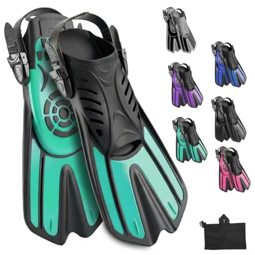 Diving fins Snorkeling Gear for Adults Snorkel fins ，Swim fins Open, Adjustable, Men, Women, Children, Swim Flippers