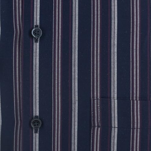 Image of 7-DAYS Men's Premium Striped Formal Shirt - Cotton Rich, Regular Fit, Full Sleeve, with Pocket, Wrinkle Resistant - Stylish Office & Everyday Wear.