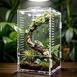 GTSEEMUU Jumping Spider Enclosure, Insect Terrarium, Bug Cage, 12 x 11 x 20 cm Acrylic Terrarium for Tarantula, Snail, Praying Mantis, Frog, and Small Reptiles
