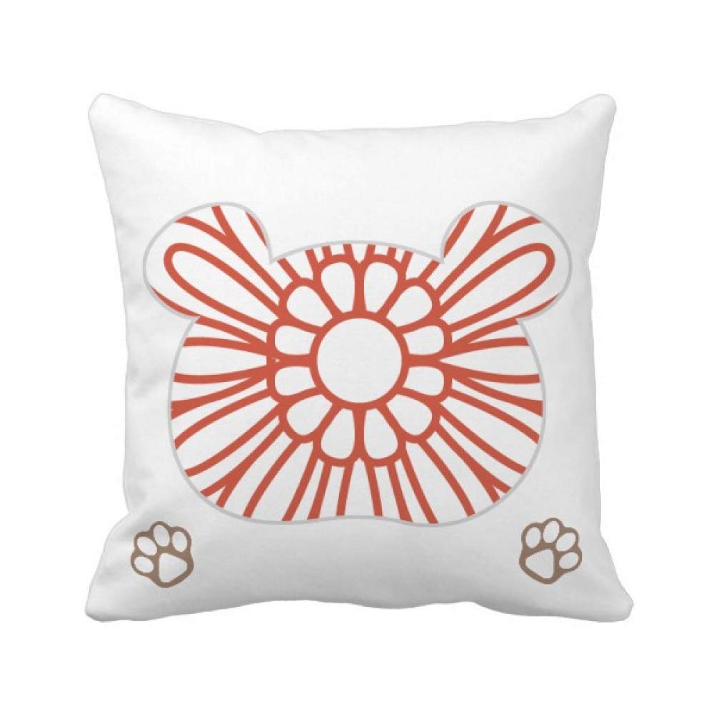 Housse de coussin chinoise carrée motif ours traditionnel taie décoration canapé