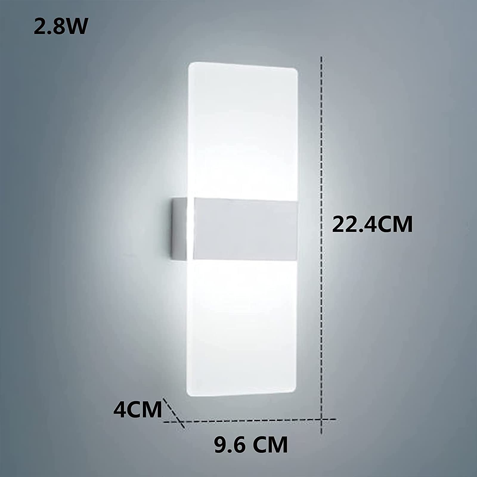 Aplique De Pared Batería Recargable USB, LED Lámpara De Pared Control Tactil, Blanco Inalámbrico Instalación Magnética, Luz De Pared Interior Moderno Con Interruptor, 6500K Brillo Ajustable, 2 Piezas