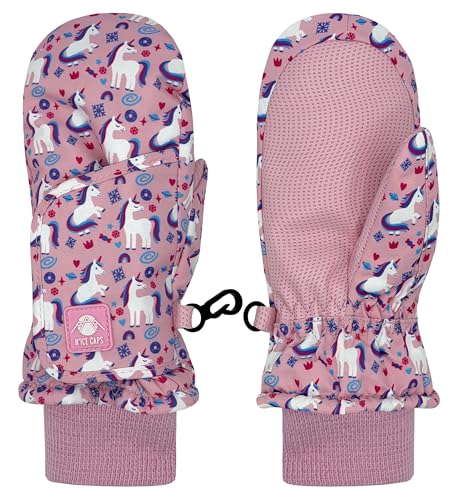 Image of N'Ice Caps Kids Waterproof Snow Mittens Cold Weather Thinsulate Insulated | Toddler Gloves with Easy-On Extra-Wide Hook and Loop Flap, Durable Grippers Provide Dexterity for Winter Play and Skiing