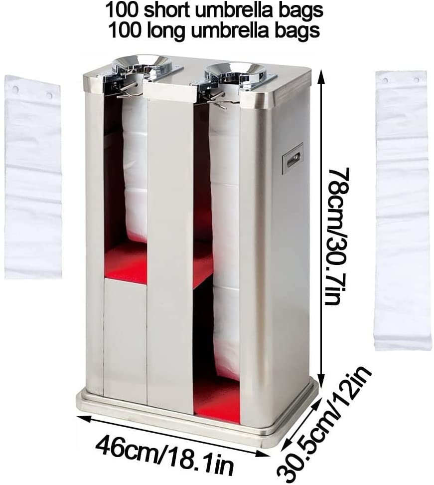 傘バッグマシン、自動濡れ傘ラッパー、ショート傘バッグ100枚とロング