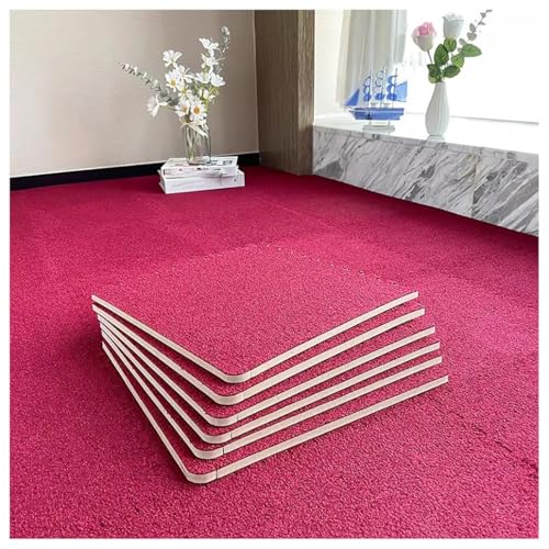 Dalles en mousse emboîtables confortables en peluche bordeaux pour isoler le sol