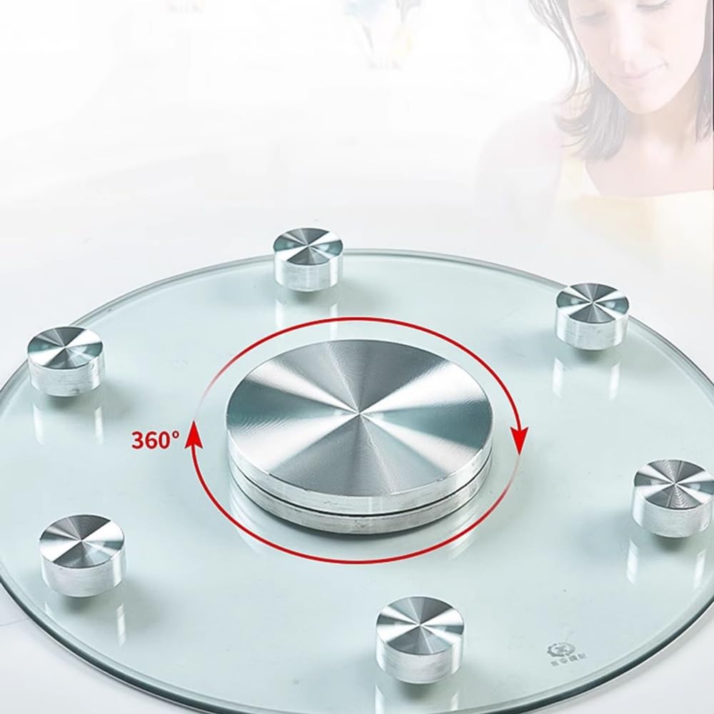 Verre Assiette De Service 60 70 80 90 100cm Rond Plaque Tournante Lazy Susan Plateau Tournant pour Table De Restaurant Hôtel, Pas Facile À Incliner(36 inch(90cm))