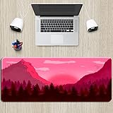 ゴム底 デスクマット きれい 風景柄 耐久性 カラー 学習机 超大型 マウスパッド キーボードパッド 布製 防水性 滑り止め 柔らかい ラップトップマット ゲーミングマウスパッド 厚手 夏 ノートパソコンマット ins風 300*600*3 お手入れ簡単 耐油性