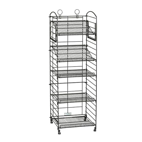 Fold Up Wire Display Rack | (5) Shelf | Black