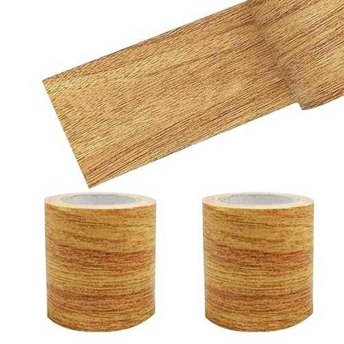 2 Rollos Cinta Adhesiva de Aspecto de Madera,Autoadhesiva Cinta de Reparación de Muebles Cinta Adhesiva Multiusos Impermeable Cinta de Reparación para Muebles, Puertas, Mesas y Sillas (4.6m*8cm)