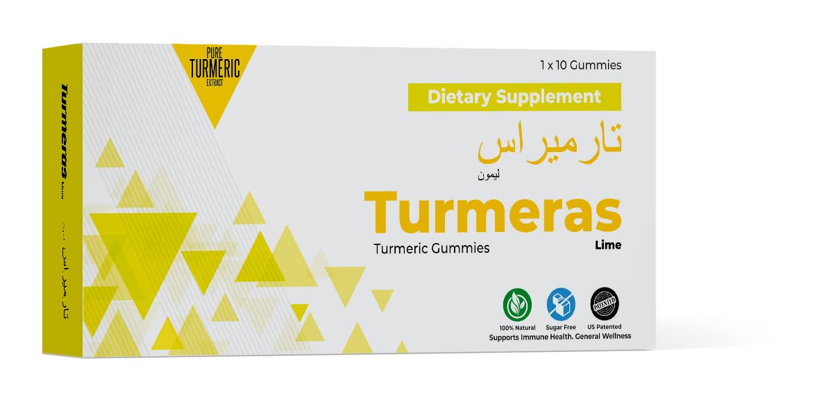 Turmeras Turmeric Gummy Soothing Relief in Cough Cold Sore Throat Pain Natural Immunity Booster Sugerfree (10 pieces)