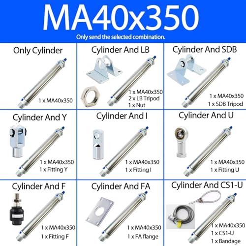 Mini cylindre rond pneumatique 40mm double action MA40 pour automatisme - 2