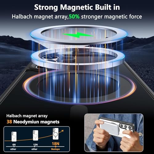 Image of VONZEE Compatible with Samsung Galaxy S26 Plus 5G Case, Luxury Retro Floral Clear Magnetic Back Cover, Shockproof PC+TPU Protective Case, Raised Camera Protection, Black