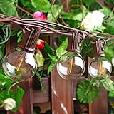 25 Ft Outdoor LED String Lights with 25 Shatterproof G40 LED Clear Globe Bulbs, Edison Vintage Bulbs...