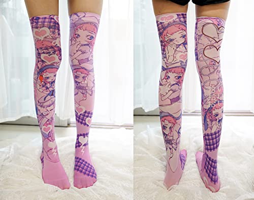 CAT KO Women's Kawaii Thigh High Socks Cute 3D Anime Over the Knee High Stocking for Lolita2