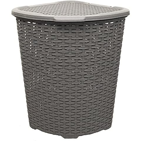 Eckkorb XXL Wäschekorb Wäschebox Wäschetruhe Wäsche Rattan Kunststoff praktisch Cover