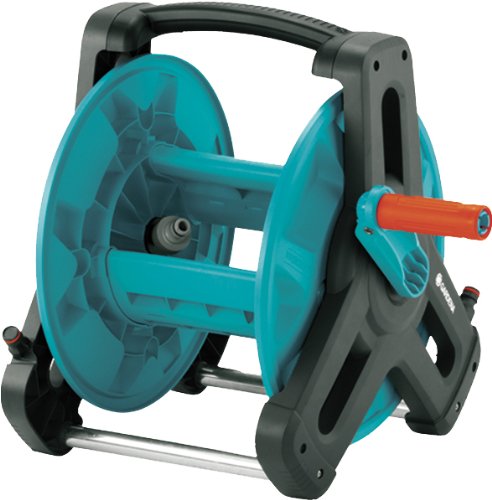 Gardena Classic Schlauchtrommel 50: Wasserschlauchtrommel für Gartenschlauch max. 50 m (13 mm Schlauch), kompakte Bauweise, mit Nachtropfstopp, Schlauchanschluss abgewinkelt (8007-20)