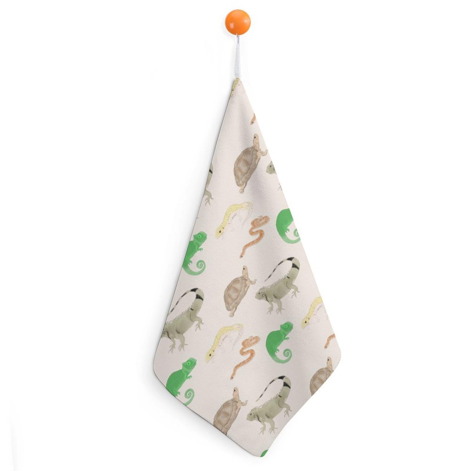 TXFBTRFSA Lizard Turtle Leopard Gecko Reptile Hand Towels with Hanging Loop Kitchen Towel Handkerchiefs Cleaning Cloths